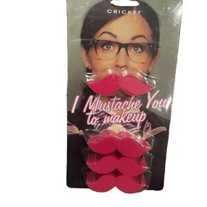 Cricket Pink Mustache Makeup Applicators